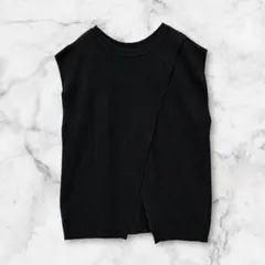 ローリーズファーム【F】ニットベスト トップス レイヤード ノースリーブ 黒