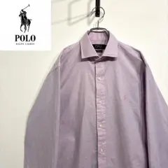 超人気❗️ラルフローレン　ワンポイントロゴシャツ　M 90s刺繍古着希少レア長袖