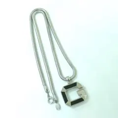 ジバンシー Gロゴ ネックレス ブラック シルバーカラー ヴィンテージ