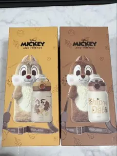 チップとデール ふわふわカバー付き2WAYボトル チップ ディズニーザ