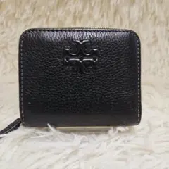 blue 様ラウンドファスナー 財布 二つ折り テア 小銭入れ 黒