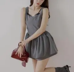 chico レースレイヤードフレアキャミワンピース