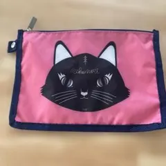 猫デザインポーチ ピンク