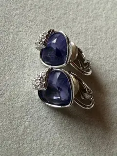 スワロフスキー　イヤリング　パープル