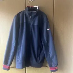 TOMMY HILFIGER 肩切り替えフリースジャケット　XL ネイビー