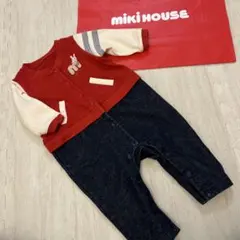 ミキハウス　mikihose ホットビスケット　重ね着風　ロンパース　70