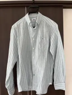 LACOSTE 長袖シャツ 水色 ストライプ