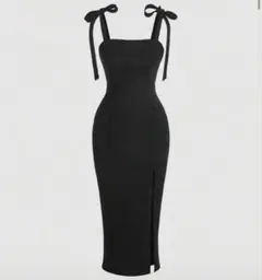 ブラックキャミワンピース タイトフィット