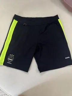 Bristol サッカーショートパンツ 黒/蛍光緑　SOPH