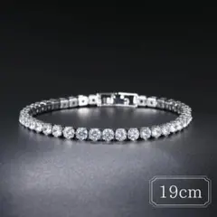 【メンズ】ジルコニア テニスブレスレット 高見え シルバーアクセ