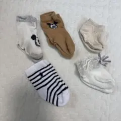 ベビー靴下 5足セット ミッキー ストライプ