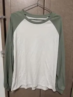 【最終値下げ】GLOBAL WORK 長袖Tシャツ Mサイズ ホワイト/オリーブ