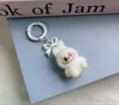 【新品未使用】【送料込】ラブブぬいぐるみミニキーホルダー白ホワイト×1