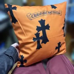 新品未使用品 CHROME HEARTS クロス柄クッションカバー 45×45