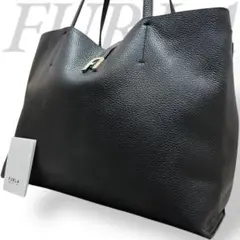 美品　フルラ　ソフィア　トートバッグ　レザー　A4収納可能　大容量　ブラック