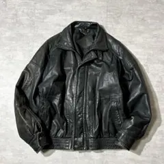 雰囲気抜群 90s vintage A-2 短丈 レザージャケット ブラック