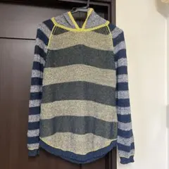 週末再値下げ　セシカブルー　春ニット　フード付きパーカー サイズ38 美品