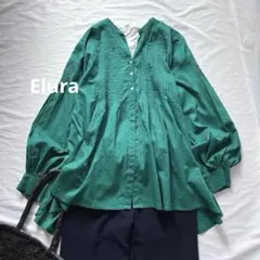 【洗える】 Elura コットンボイル　ピンタックブラウス　スキッパー　エルーラのサムネイル