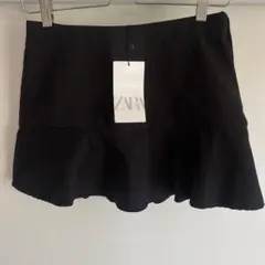 新品未使用タグ付き　ZARA ミニスカート　インナーショートパンツ　黒　Mサイズ