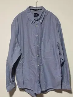 90sオールドギャップ BIG OXFORD 紺タグ ビッグシャツBD M青のサムネイル