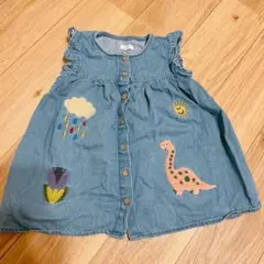 NEXT デニムブルー ワンピース 90/52 (1½-2歳)