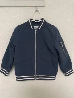H&M ネイビー ジップアップブルゾン3-4Y