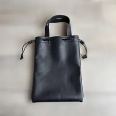 本革巾着袋・持ち手付き・巾着カバン・バック ☆619☆