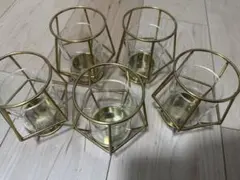 ゴールドキャンドルホルダー 5個セット　ウェディング　結婚式　ウェルカムスペース