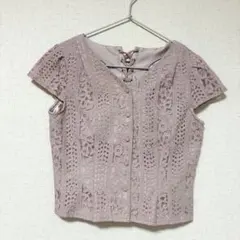 MISCH MASCH✨良品　レースプルオーバー　半袖　レースアップ　（S）