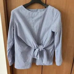 DRESIP ストライプ柄ブラウス　Mサイズ　ブルーのサムネイル
