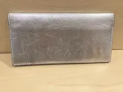 根*室様 皇居 長財布　シルバー　菊の御門　二つ折り
