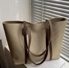 残り1点⚠️ZARAジャンル 海外ブランド 大容量 バイカラートートバッグ