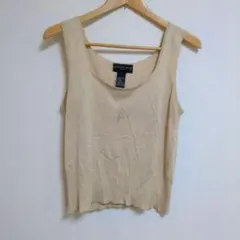 AUGUST SILK ベージュ タンクトップ【M】レディース ノースリーブ