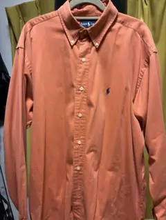 希少90a Ralph Lauren Blake Lサイズ オレンジ長袖シャツ