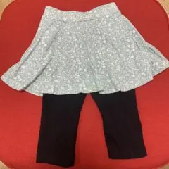 devirock 水色花柄レギンス付きスカート 100cm 7分丈 春夏