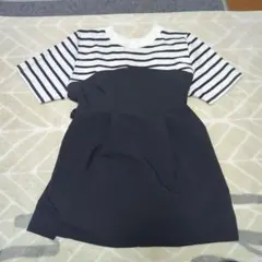 ボーダーペプラムトップス