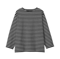 洗いざらし太番手　ボートネック九分袖Tシャツ