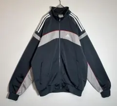 adidas アディダス　バック刺繍ロゴ　切り替えデザイン　トラックジャケット