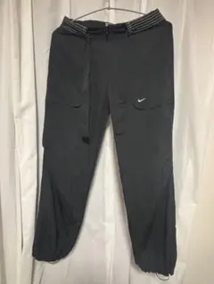 【希少】NIKE ナイキ ナイロンパンツ トラックパンツ ブラック ロゴ 刺繍