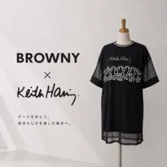 35美品　大きいサイズ　BROWNY キースヘリング　アンサンブル　ワンピースのサムネイル