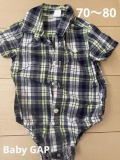 Baby GAP チェック柄半袖ロンパース