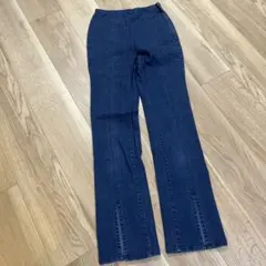 GU フレアデニムパンツ スリット入り XSサイズ