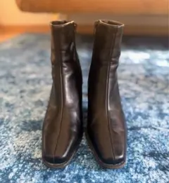 【2/14まで最終SALE】【70％OFF】ブラックレザー ショートブーツ L