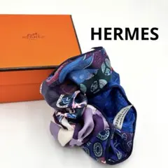 未使用級 GUCCI グッチ プリントツイル シュシュ GG シルク フローラ柄