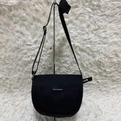 マリメッコ marimekkoキャンバス ショルダーバッグ ブラック　黒