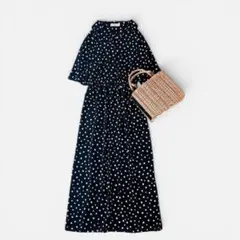 Demi-Luxe BEAMS ドットワンピース ロング シャツワンピ 春夏のサムネイル
