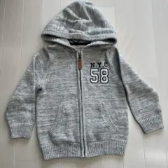 H&M グレー 綿ニット素材　パーカー 110センチ