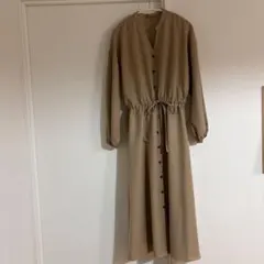 アーバンリサーチ　ベージュ 長袖 シャツワンピース