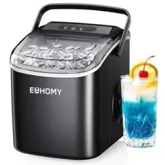 新品 EUHOMY 製氷機 家庭用 最速6分9個 ハンドル付き コンパクト EUHOMY 家庭用小型製氷機 6.2kg 自動洗浄