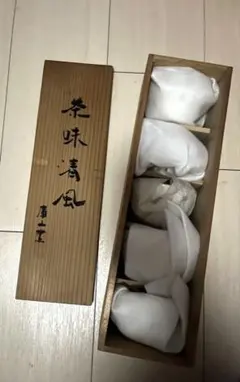 仙山窯 安藤 日出武作（人間国宝）】白色四角形陶器 木箱付き 五個